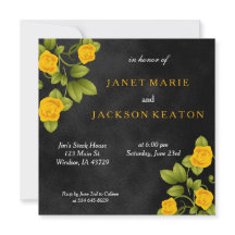 黒とマリゴールドの黄色いバラ結婚の花