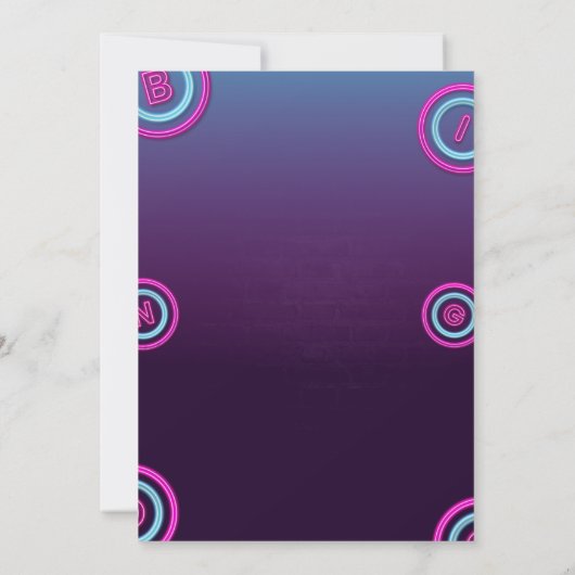 黒とマルーンミニマリスビンゴナイト招待状 招待状 (裏面)