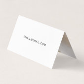 黒とミニマルレタリングとQRコード写真 名刺 (裏面)