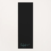 黒とミントのスクリプト名(ハートリバーシブル) ヨガマット (正面)