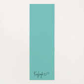 黒とミントのスクリプト名(ハートリバーシブル) ヨガマット (裏面)