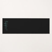 黒とミントのスクリプト名(ハートリバーシブル) ヨガマット (正面(横))