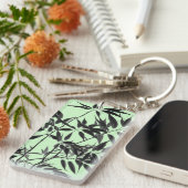 黒とミントグリーン竹工場 キーホルダー (正面右)