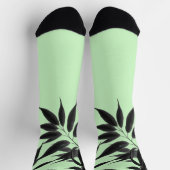 黒とミントグリーン竹工場 ソックス (上部)