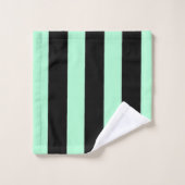 黒とミントグリーン バスタオルセット (ウォッシュタオル)