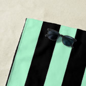 黒とミントグリーン ビーチタオル (インサイチュ)