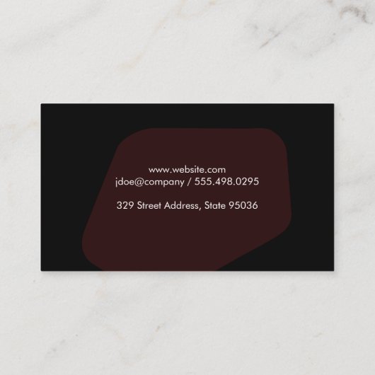 黒とモダン形 名刺 (裏面)