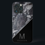 黒とモダン灰色の大理石のモノグラム名 iPhone 13 PROケース<br><div class="desc">黒モダンと灰色の大理石モノグラム名とパーソナライズされたイニシャルカスタム文字。家族モダンや夫スタイリッシュ、妻、友人などへの贈り物をする。電パーソナライズされた話ウォレットケース!～このデザインのコレクション全体を見に私の店をチェック！</div>