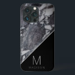 黒とモダン灰色の大理石のモノグラム名 iPhone 13 PROケース<br><div class="desc">黒モダンと灰色の大理石モノグラム名とパーソナライズされたイニシャルカスタム文字。家族モダンや夫スタイリッシュ、妻、友人などへの贈り物をする。電パーソナライズされた話ウォレットケース!～このデザインのコレクション全体を見に私の店をチェック！</div>