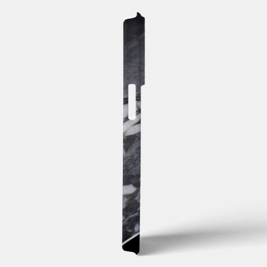 黒とモダン灰色の大理石のモノグラム名 Case-Mate iPhoneケース (裏面 / 右)