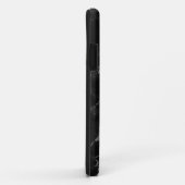黒とモダン灰色の大理石モノグラム Case-Mate iPhoneケース (裏面/右)
