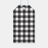 黒とモダン白のクリスマスツリープレイド ギフトタグ (裏面)