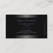 黒とモダン白のグラデーション青のフレームロゴ 名刺 (裏面)