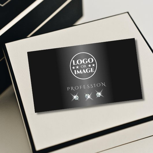 黒とモダン白のダイヤきらめくンのロゴ追加 名刺