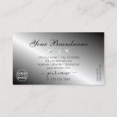 黒とモダン白のダイヤきらめくンのロゴ追加 名刺 (裏面)