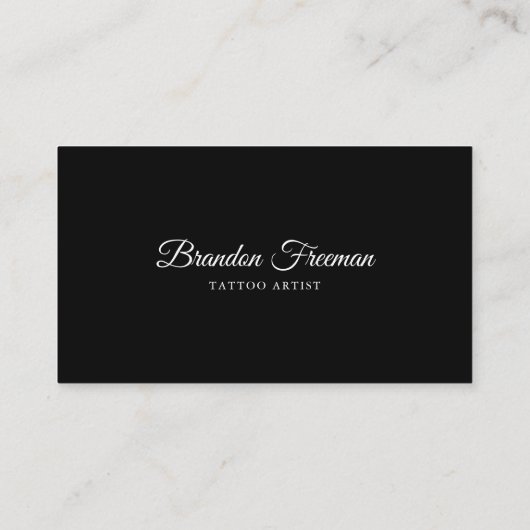黒とモダン白の入れ墨の腕タトゥーアーティスト 名刺 (裏面)