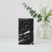 黒とモダン白の大理石テンプレート 名刺 (スタンド正面)