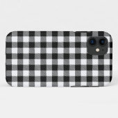 黒とモダン白の格子模様 Case-Mate iPhoneケース (裏面(横))