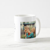 黒とモダン白の母のブー コーヒーマグカップ (正面右)