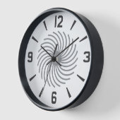 黒とモダン白の緩和曲線の幾何学的パターン 壁時計 (傾斜)