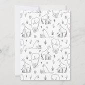 黒とモダン白の象が出産するベビーシャワー 招待状 (裏面)