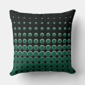 黒とモダン緑の昇順ドット クッション (裏面)