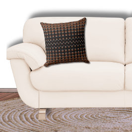 黒とモダン茶色のハーフトーンのドット クッション