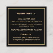 黒とモダン金ゴールドのバルーンイベントプランナー スクエア名刺 (裏面)