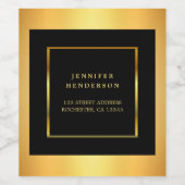 黒とモダン金ゴールドのプロフェッショナル ワインラベル (シングルラベル)