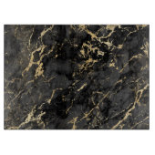 黒とモダン金ゴールドの大理石のパターン カッティングボード (正面)