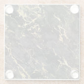 黒とモダン金ゴールドの大理石のパターン ガラスコースター (裏面)