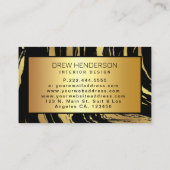 黒とモダン金ゴールドの縞模様 名刺 (裏面)