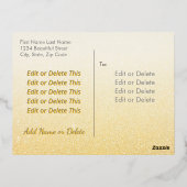 黒とモダン金ゴールドの風船と紙吹雪新年 箔シーズンポストカード (裏面)