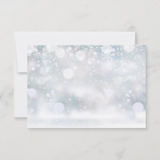 黒とモダン金ゴールドモノグラム冬の結婚式RSVP 出欠カード (裏面)