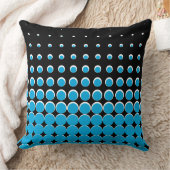 黒とモダン青の昇順ドット クッション (ブランケット)