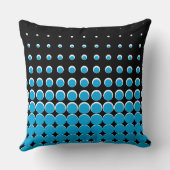 黒とモダン青の昇順ドット クッション (裏面)