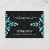 黒とライトブルーのフローラ 名刺 (裏面)