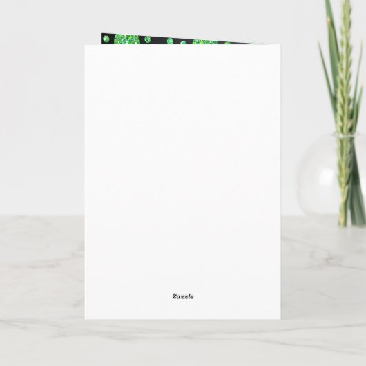 黒とライムの水玉模様のサンキューカード サンキューカード (裏面)