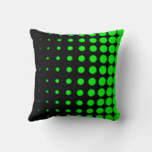 黒とライムグリーンのプログレッシブドット クッション (裏面)