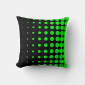 黒とライムグリーンのプログレッシブドット クッション (正面)