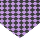 黒とラベンダーパープル市松模様に テーブルクロス (アングル)