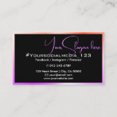 黒とレインボーのグラデーション写真モダン美しい 名刺 (裏面)