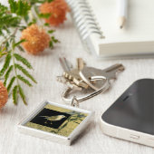 黒とヴィンテージの背景 キーホルダー (側面)