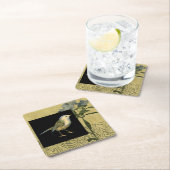 黒とヴィンテージの背景 スクエアペーパーコースター (インサイチュ)