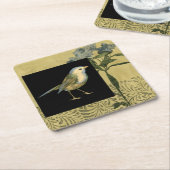 黒とヴィンテージの背景 スクエアペーパーコースター (アングル)