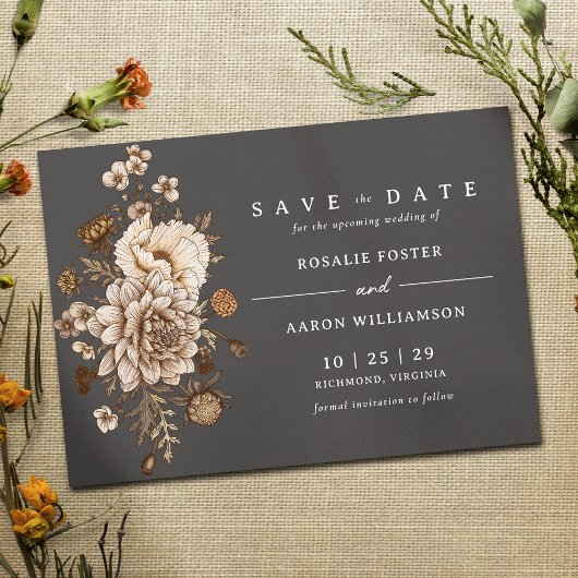 黒と中性のフローラ | Moody秋結婚 Boho's セーブザデート