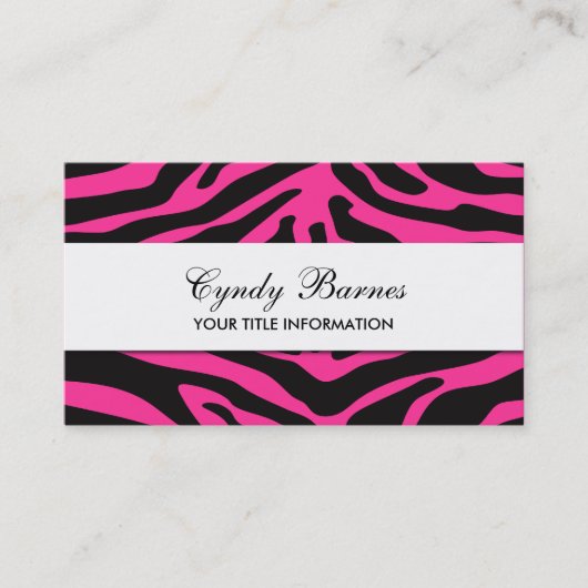 黒と任意の色のゼブラの名刺 名刺 (正面)
