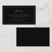 黒と伝統的金ゴールドエレガントな結婚式 エンクロージャーカード (正面/裏面)