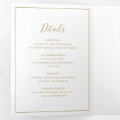 黒と伝統的金ゴールドエレガントな結婚式 三つ折り招待状 (内部最初)