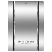 黒と光沢のあるメタリックシルバーグレーストライプの クリップボード (裏面)